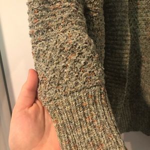 Green knitted cardigan